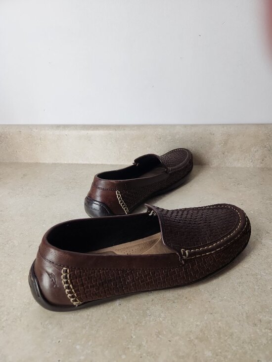 Tommy Bahama Orson Woven Leather shoes Loafers dark brown men\'s 12 D wide main image 13
